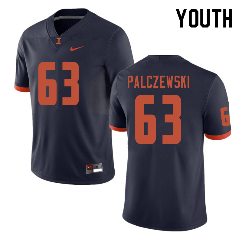 Youth #63 Alex Palczewski Illinois Fighting Illini College Football Jerseys Sale-Navy